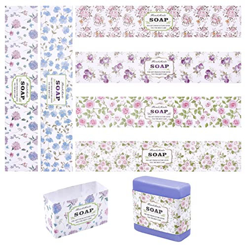 PandaHall 60pcs 6 Style Seifenverpackungen Seifenwickelpapierband Vertikale Seifenetiketten Für Hausgemachte Seifenstücke, Seifen-Geschenkbox-Verpackung