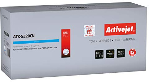 Activejet ATK-5220CN Toner for Kyocera Printer; Kyocera TK-5220C Replacement; Supreme; 1200 Pages; Cyan