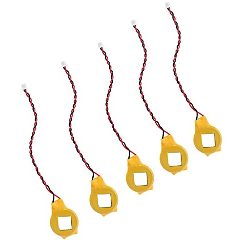 SUCHUANGUANG 5Pieces Notebook BIOS CMOS battery laptop With adhesive CR2032 2P motherboard wire Laptop Motherboard Yellow : Plastic, Metal;