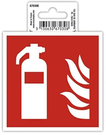 Exacompta Letrero autoadhesivo para extintor de incendios, 10 cm de tamaño, señalización esencial para empresas, negocios y necesidades comerciales