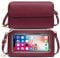 HNOOM Borsa a Tracolla per cellulare Portafoglio Donna Bloccaggio RFID Borsa Piccola Tracolla Donna Portamonete Portafoglio a Tracolla Borsa Porta Cellulare con Finestra Touch Screen (Vino Rosso)