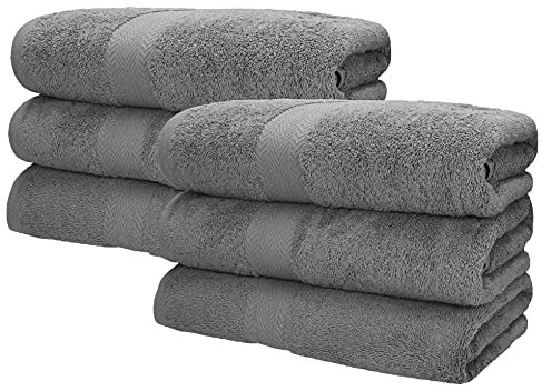 Betz 6 Stück Saunatücher XXL Badetuch Liegetuch Strandlaken Saunahandtuch Premium Frottee 100% Baumwolle Größe 70 x 200 cm Farbe anthrazit