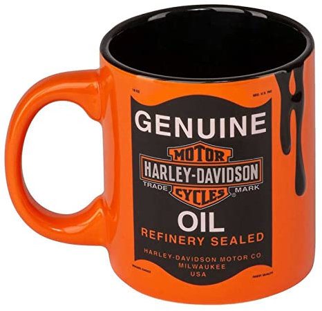 Harley-Davidson Oil Can Bar & Shield Logo 18 oz. Ceramic Coffee Mug - Orange