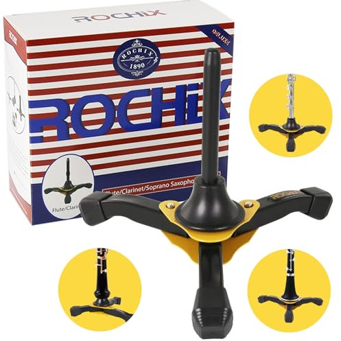 Portable Foldable Tripod Stand for Clarinet and Flute - Sturdy Holder Stand for Musicians