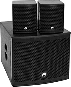 OMNITRONIC Set MOLLY-12A Subwoofer aktiv + 2X Molly-6 Top 8 Ohm, schwarz | Aktiver 12-Subwoofer mit DSP und Bluetooth inkl. 2X 6,5-Satellitenlautsprecher