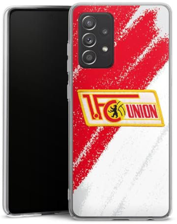 Hard Case kompatibel mit Samsung Galaxy A52 Schutzhülle transparent Smartphone Handy Hülle Offizielles Lizenzprodukt 1. FC Union Berlin Logo