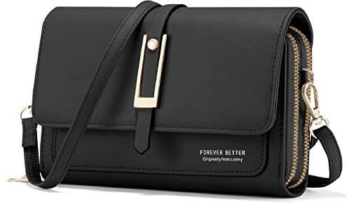 ANYWN Klein Handy Umhängetasche- handytasche mit geldbörse zum umhängen, PU Leder Crossbody Schultertasche Reisepass Handytasche mit Kartenschlitz Verstellbar Abnehmbar Schultergurt