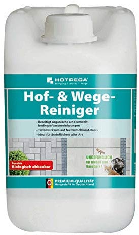 HOTREGA Hof- & Wegereiniger Konzentrat 5 Liter, Steinreiniger, Terrassenreiniger, Plattenreiniger