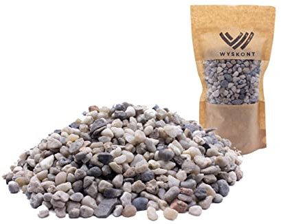 WYSKONT Aquarium Kies - Aquariumsand 1 kg - Aquarium Deko - Kieselsteine - Zierkies - Flusskies - Deko Sand - Kieselsteine Garten - Aquarium Bodengrund - Terrarium Sand - Aquariensand 4-8mm