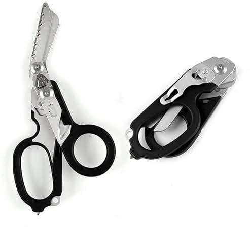 Ciseaux d'urgence Rescue, Ciseaux de Bandage médicaux, Ciseaux Multifonctions pour Les Secours, Ciseaux de Sauvetage, Ciseaux multifonctionnels Pliables pour Professionnels de la santé