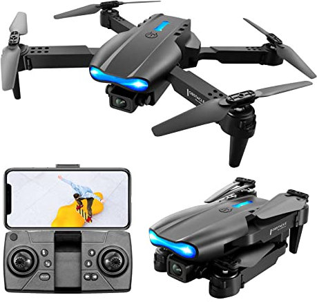 Drohnen mit Kamera für Erwachsene, Anfänger, Faltbarer RC-Quadrocopter mit 3-seitiger Hindernisvermeidung, Tragbarer WiFi-Quadrocopter HD 4k-Antenne, Fernbedienung für die