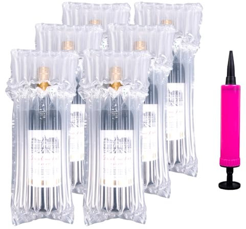 39pcs Wine Bottle Protectors,Bubble Wrap Bags,Inflatable Column Packaging Air Bags, Wine Bags Wine Bottle Packaging, Reusable for Luggage, Airplane, Travel, Transport Inflatable Bag, with Free Pump