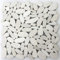 Muster Fluss Kiesel Naturstein Mosaikfliese Burgas Geschnitten Weiss Bad Dusche