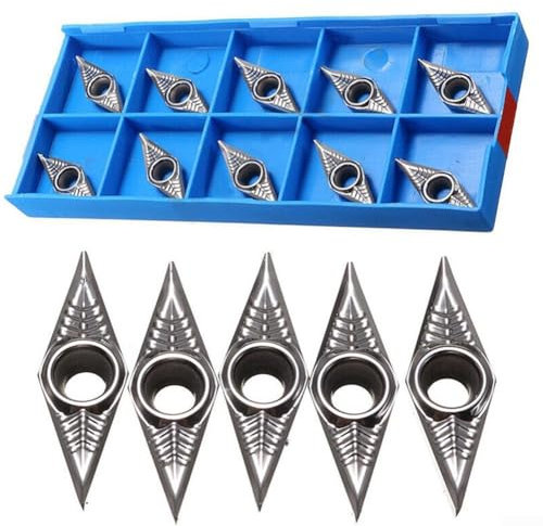 10 piezas VCGT160404-AK H01 Insertos de carburo, fresadora CNC Torno Herramientas de torneado Juego de insertos de carburo