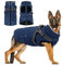 Woiil wasserdichte Hundejacke Hundemantel mit Geschirr Reflektierend warme Winterweste für ganz große Hunde mit D-Ring Geschirrloch Winterhundejacke Skifahren Navyblau XXL
