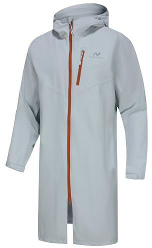 NORDIC OUTLAND Veste de pluie pour homme, imperméable et respirante avec doublure en maille, coupe-vent pour les activités de plein air