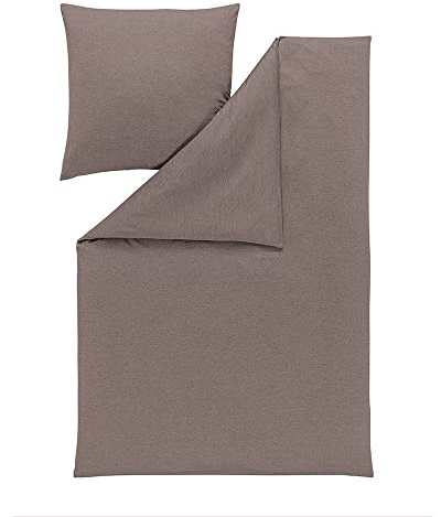 ESTELLA Bettwäsche Takoma 6873 295 Taupe Mako Interlock Jersey Unifarben Schlicht Einfarbig, Größe:200 cm x 200 cm