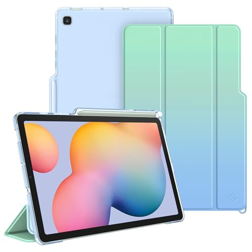 Fintie Funda para Samsung Galaxy Tab S6 Lite de 10,4 pulgadas 2024/2022/2020 Tablet - Funda fina con parte trasera transparente y función de encendido automático/apagado, degradado
