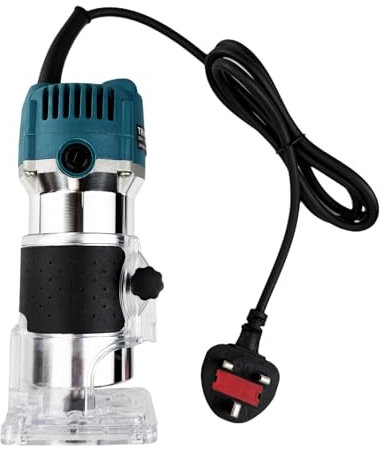 Palm Router Trimmer, 1/4(6.35mm) Electric Wood Hand Trimmer with Straight/Trimmer/Template Guide, Compact Wood Router with Trimmer Base for DIY Woodworking(220V 800W)