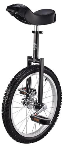 CFDZCP Einrad Erwachsene Trainer 16/18/20 Zoll Einzelrad-Einrad, Ideal for Kinder Und Erwachsene, Einrad-Fahrradreifen-Trainer-Einrad, Balance-Fahrradübung, for Zirkusvorstellungen(Black,20 inch)