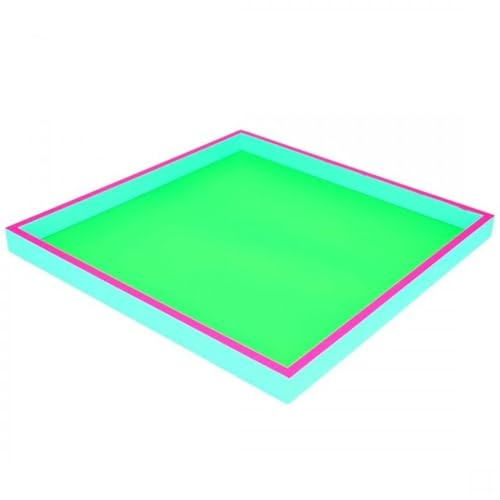 Gift Company Neo, Tablett, quadratisch (32x2,5x32cm), 3 farbig, neon grün/neon pink/türkis
