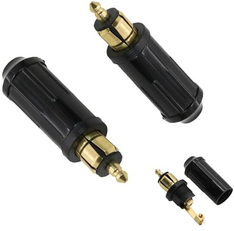 4 Stück DIN Stecker 12V,DIN-Stecker-Ersatz,Zigarettenanzünder Stecker Europäischer,Zigarettenanzünder-Adapter,DIN-Reparaturstecker,DIN-Stecker für Fahrzeug-Ladebuchse,Kompatibel mit BMW und TRIUMPH