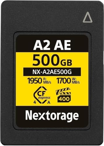 Nextorage japanische CFexpress 4.0 Typ A 500GB speicherkarte Sony Kamera | Max Lesen 1950MB/s, Max Schreiben 1700MB/s, VPG200, große Speicherkapazität, Videoaufzeichnung, Sony alpha, FX, NX-A2AE500G