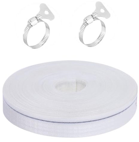 Yuragim Tuyau tissé 1 1/4 - Tuyau de vidange plat - 10 m x 32 mm - Tuyau de pompe - Tuyau de chantier - Tuyau industriel - Kit d'accessoires pour arrosage du jardin, jacuzzi, piscine