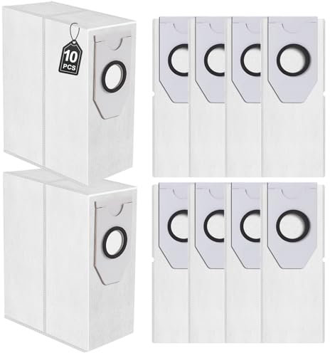 Lot de 10 Sacs D'aspirateur pour EUREKA J12 Ultra/Midea V12 – Sac à Poussière de Grande Capacité de 3,5 L
