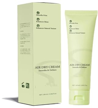 Air Dry Creme für Haare, Anti-Frizz-Styling-Creme für natürliche Haarstruktur, glättet Kräuseln und verbessert die Haarstruktur, keine Hitze erforderlich, lufttrocknende Creme für alle Haartypen, 100