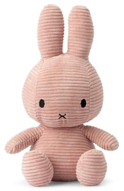 Peluche Lapin Miffy Velours côtelé éco 33 cm Rose - Bon Ton Toys
