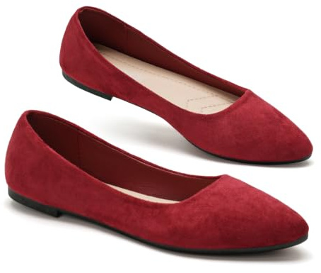 GLAMORA Ballerine Eleganti Punta Affusolata Camoscio Sintetico Pieghevoli Morbide Flessibili Ballet Flats Slip On Leggere Senza Tacco Minimal Chic Calzature Femminili Confort Quotidiano