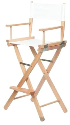 OPIGJUFD Klappbarer Regiestuhl Vielseitiger Regiestuhl Aus Massivholz, Klappbarer Hoher Hocker Segeltuch, Mehrzweck-Bürostuhl, Make-up-Stuhl, Tragbarer Sitz, Bequem(Color18)