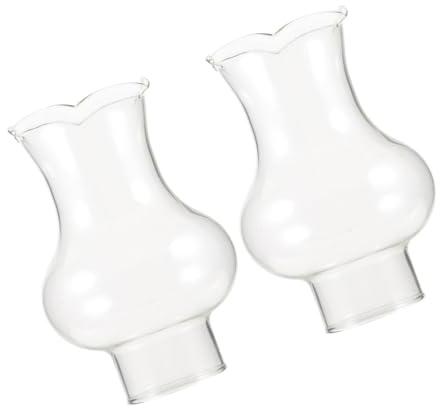Klarglas Lampenschirm für Petroleumlampe 30mm, 2 Stück, Klassisch | Ersatz für Öllampen, Transparenter Glaszylinder mit Glatter Oberfläche, Dekorativ und Leicht zu Montieren