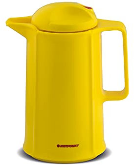 ROTPUNKT Isolierkanne 460 Marlis 0,6 l Zweifunktions-Drehverschluss | BPA Frei- gesundes Trinken | Made in Germany | Warm + Kalthaltung | Glaseinsatz | Honey Melon