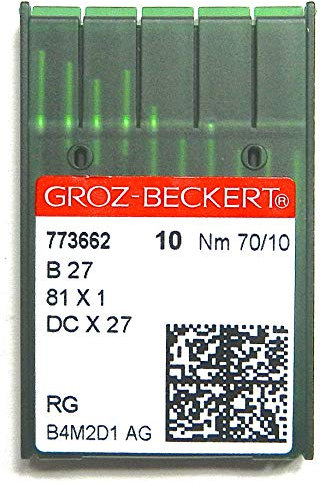 Groz-Beckert 10 B 27 Rundkolben 81x1 / DC x 27 Industrie Nähmaschinen Nadeln St. 70/10
