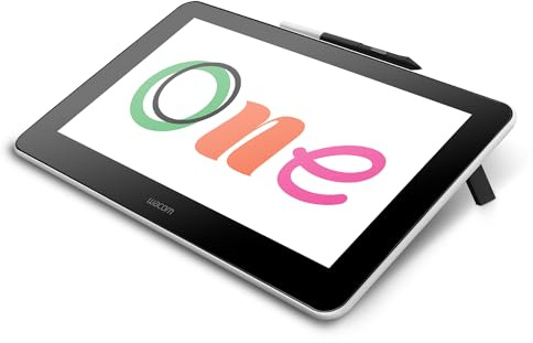 Wacom One High Definition Creative Pen Display, Small Drawing Tablet With Screen, 13.3-Inch Graphics Monitor With Built-In Legs, 4096 Pen Pressure Tilt Recognition, Compatible With Chromebook
