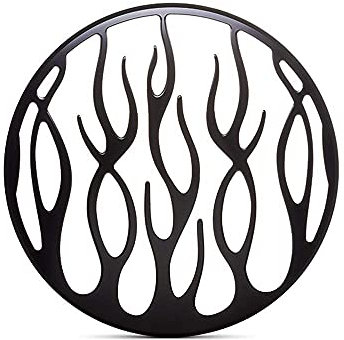 Alchemy Parts Moto Metal Faro Cubierta 7 Pulgadas Negro Mate Llama Diseño Rejilla