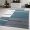 Carpetsale24 Teppich Läufer 80x150 cm – Kurzflor Konturenschnitt in Blau Grau Weiß – Kariertes Design, Waschbar, Pflegeleicht, Extra Weich – Für Flur, Küche, Schlafzimmer