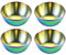 BESTonZON 4 Stück Edelstahl Dip Schalen Runde Gewürzgerichte Sushi Tauchschale Untertassen Schüssel Mini Vorspeisen Teller Gewürz Teller Untertassen Teller Grün