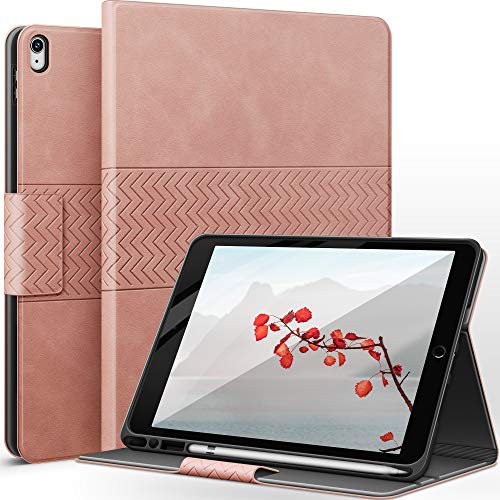 AUAUA Funda para iPad Air 3 2019 / iPad Pro 10.5 2017 con Soporte para lápiz Apple de Piel sintética, función de Encendido y Apagado automático (Rosa)