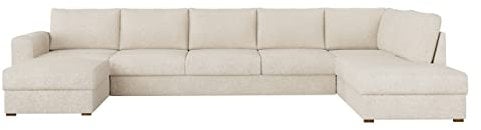 Mirjan24 Ecksofa Wilma Large Premium, 2 Bettkasten und Schlaffunktion, Schlafsofa, Bettsofa Eckcouch, Polsterecke Sofa, Couch, Couchgarnitur Wohnlandschaft (Abriamo 03, Seite: Rechts)
