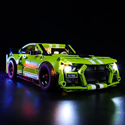 Kyglaring LED Beleuchtung Kit Nur Leuchten Set Kompatibel mit Lego Technic Ford Mustang Shelby GT500 42138 Modellbausatz - Ohne Lego Set (Klassische Version)