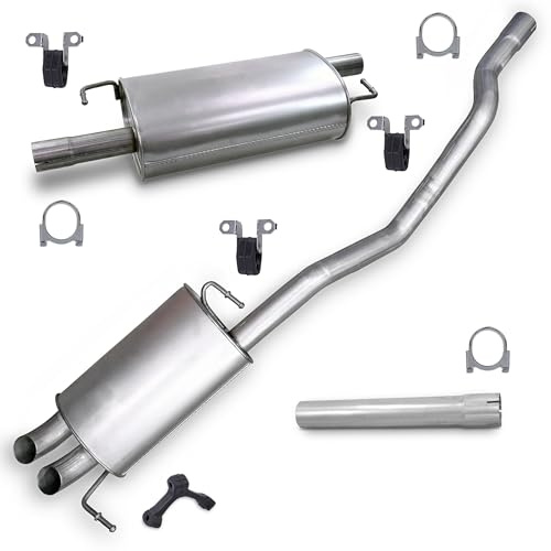 ATEC Germany Auspuff Schalldämpfer Set 1x Mittelschalldämpfer, 1x
