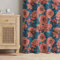 Bilderwelten Vorhänge rosa Blickdicht Verdunkelung Gardinen - Apricot Rosen auf Türkis - Blumen Florales Thermovorhang modern Gardinenschal 2X 175x130 cm