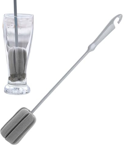 Lambo Cepillo de limpieza para botellas de agua - Cepillo de lavado de botellas con mango largo, cepillo de limpieza con cabezal de esponja y diseño de suspensión, limpiador de cepillos de botellas