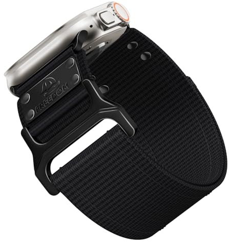 Suitisbest Armband Kompatibel mit Apple Watch 49mm 44mm 45mm 42mm, Verstellbares Weiches Nylon Stoff Sport Band mit Klettverschluss für iWatch Series Ultra/Ultra 2 9 8 7 6 5 4 SE, Herren Schwarz