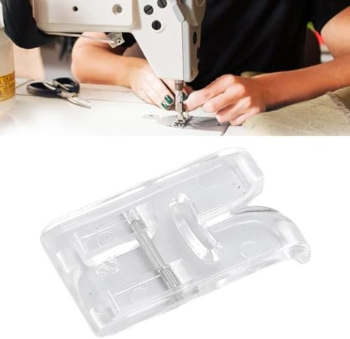 Tnfeeon Pied De Biche Transparent de 7 Mm Empêche Les Points Sautés, Le Pied de Machine à Coudre à Points Incurvés, Idéal pour Les Coutures étroites et Les Surpiqûres
