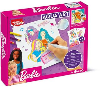 MAPED Creativ - Aqua'Art Danse - Activité Aquarelle pour Enfants - Coloriage aux Crayons Aquarellables + Pinceau à Eau sur Supports Métallisés - 3 Affiches à Colorier et Personnaliser - Dès 7 Ans