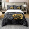 Schwarz Gold Rose Tröster Abdeckung 135x200 Romantische Blumen 100% Baumwolle Bettwäsche Set,3D Rosen Bettbezug für Frauen Mädchen Schlafzimmer,Hochzeit Valentinstag Dekor Blüte Blume Quilt Cover